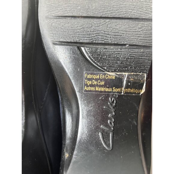 Clarks  Slip-On Loafers Navy Sz 6 Round Toe Leather Comfort Career Office - Picture 5 of 8